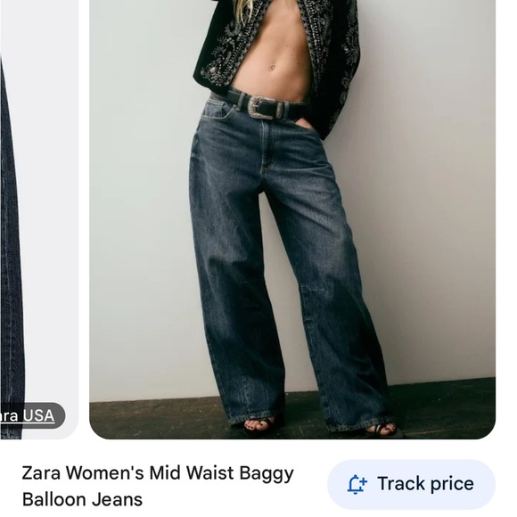 Zara light Blue Barrel leg Jeans Relaxed Fit - Picture 1 of 9